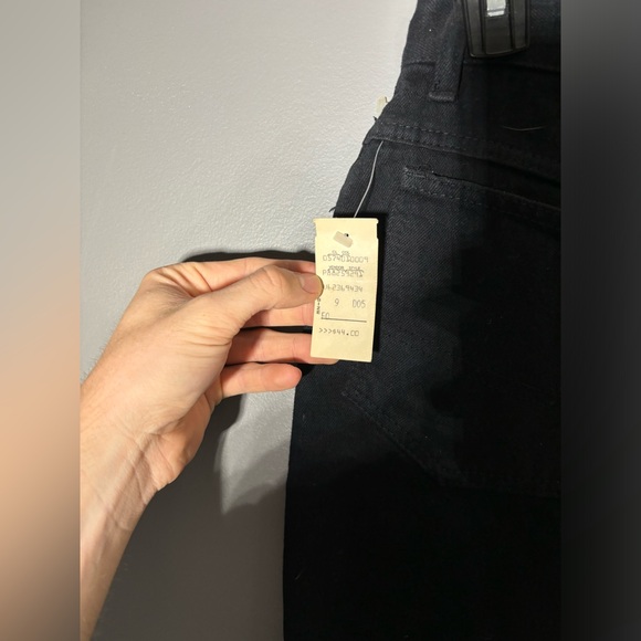 Dead-Stock Vintage Maximum Energy Denim Fringe Mini Skirt Size 26 - Picture 4 of 6